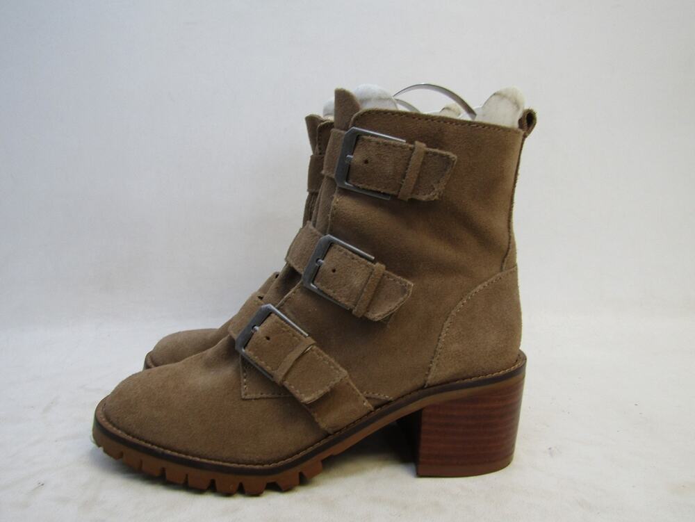Crown Vintage Womens Size 7.5 M Brown Suede Zip Buckle Ankle Boots Bootie